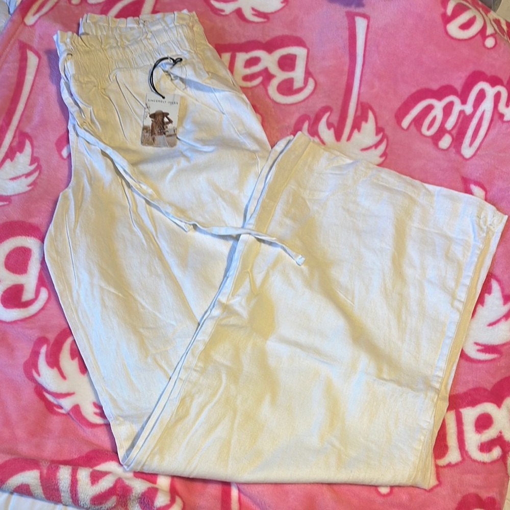 White Drawstring Pants